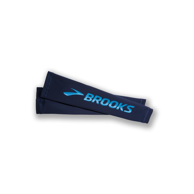 Brooks Source Midweight Arm Warmers - Women's - Navy/Electric Blue (89617-LANJ)